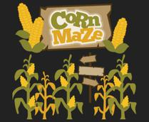 Illustrated corn maze sign