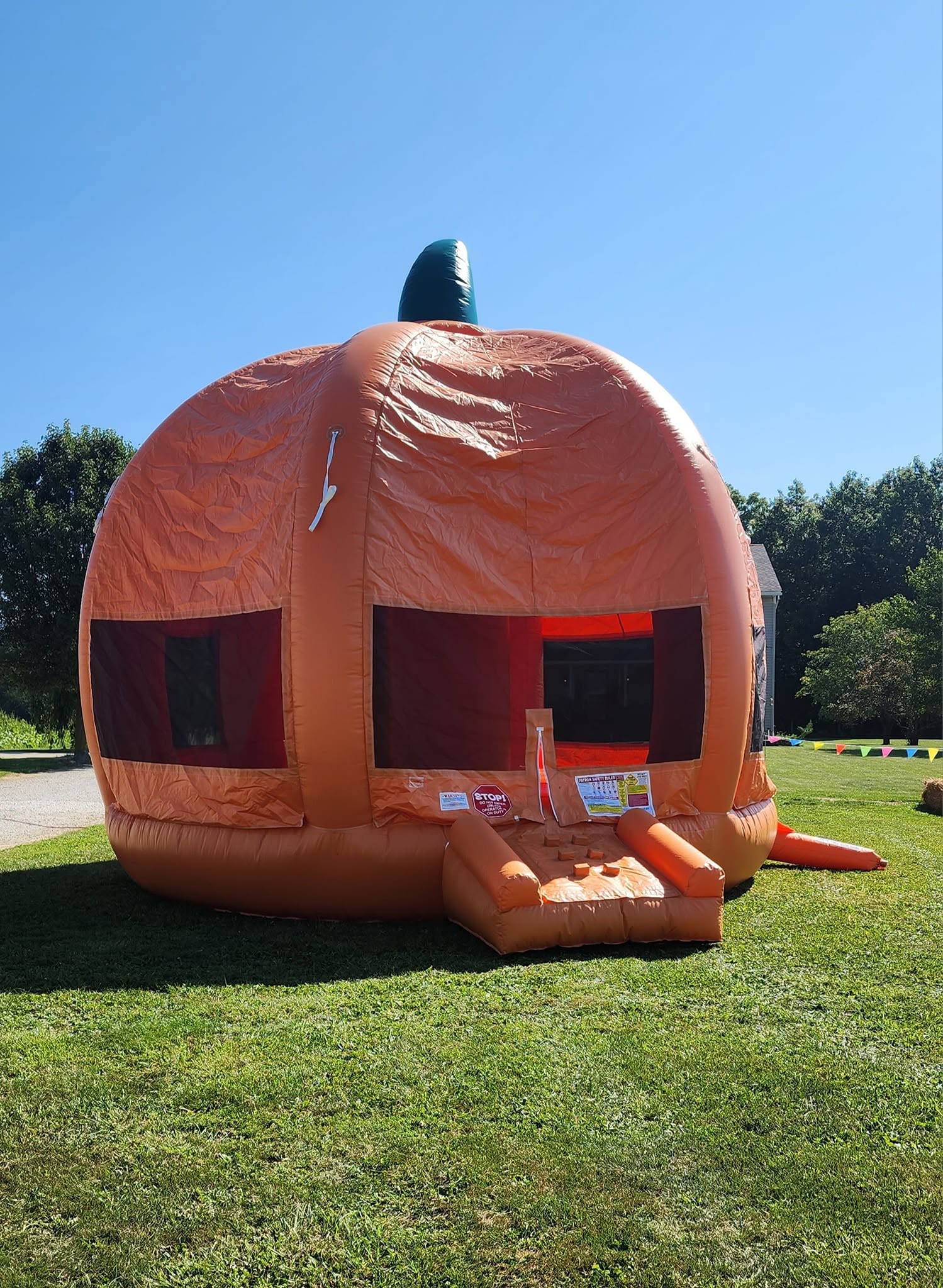 Large pumpkin bounce house at Brasee's